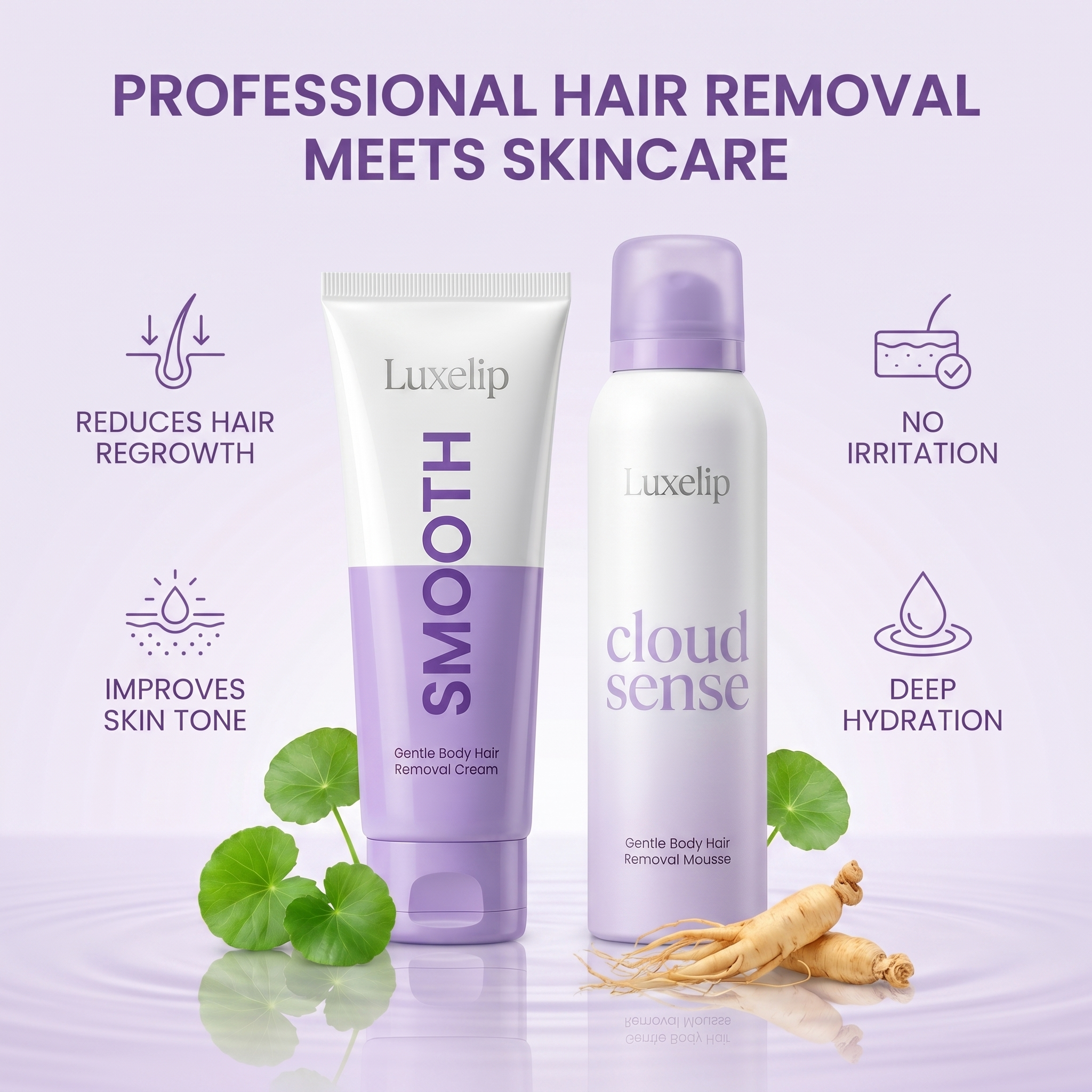 Painless Hair Removal — Cream + Mousse Set