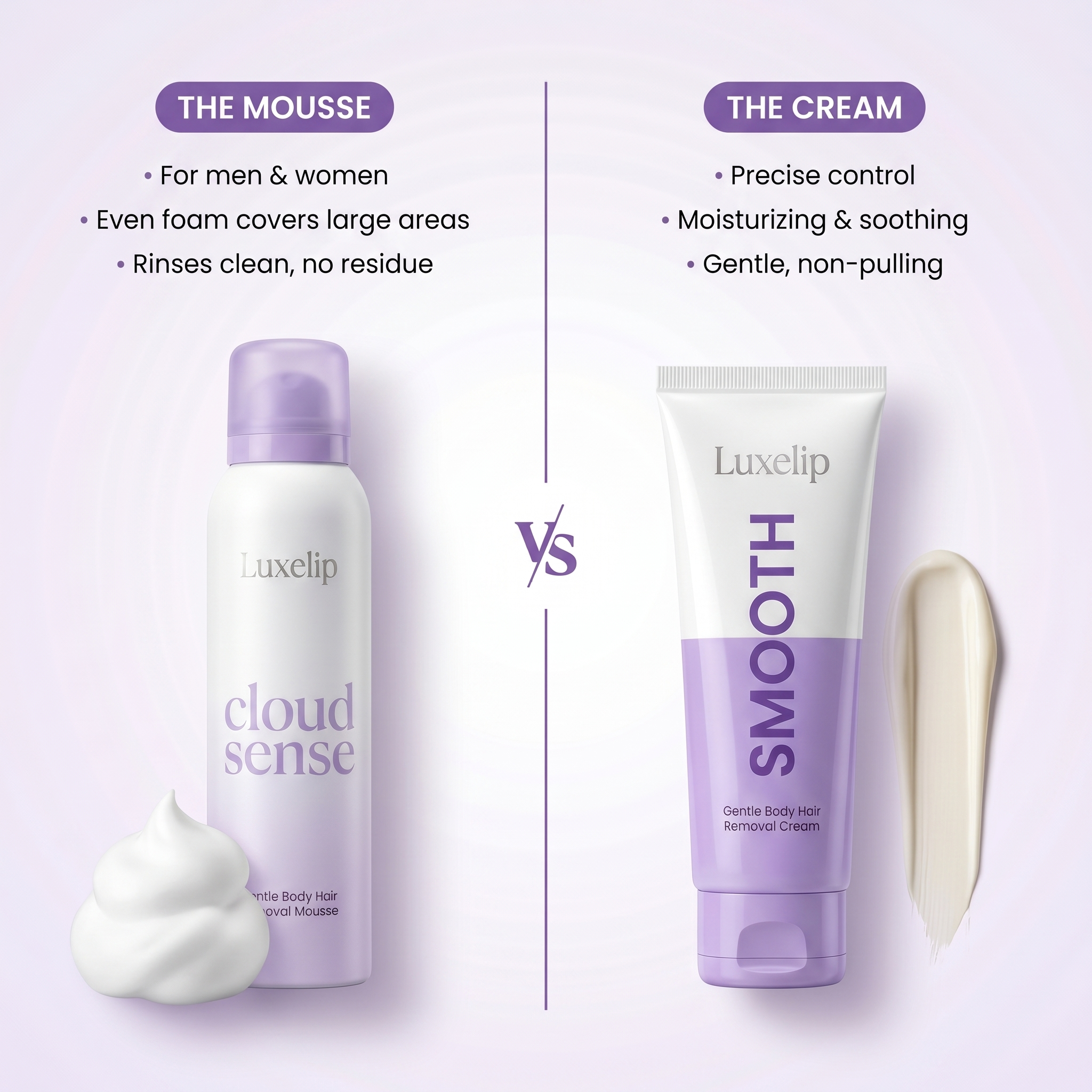 Painless Hair Removal — Cream + Mousse Set